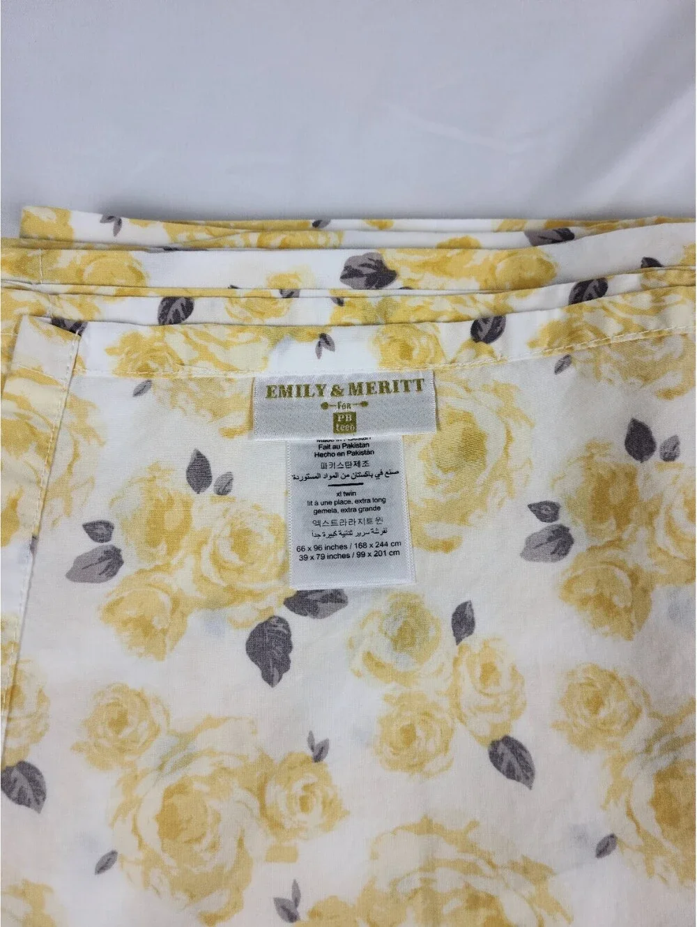 Emily & Meritt For PB Teen Yellow Rose Bedsheet Set XL Twin